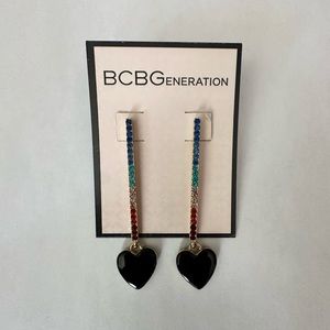 BCBGeneration Crystal heart drop earrings